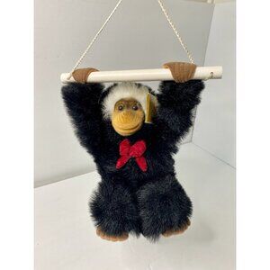 Goffa Hanging Black Gorilla‎ Monkey Ape Stuffed Plush 9” Vintage Flocked Face
